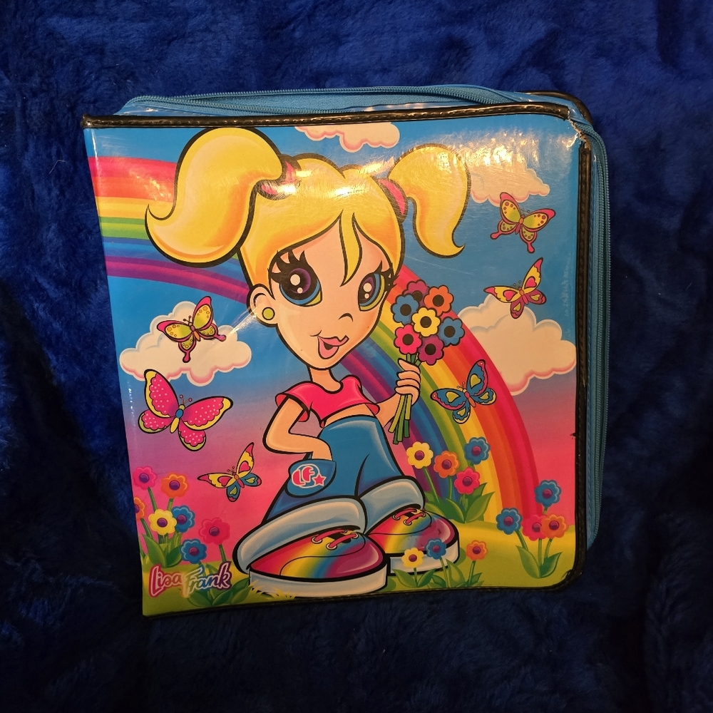 Vintage Lisa Frank Milleny M. Rainbow Girl Zip Around Soft Binder Y2K 90s